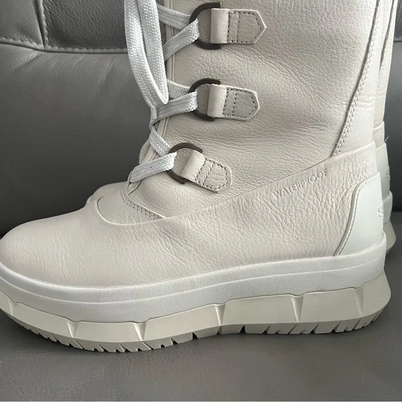 New Sperry Kittery Winter White/Ivory waterproof leather boots Size 8.5 - Picture 3 of 10